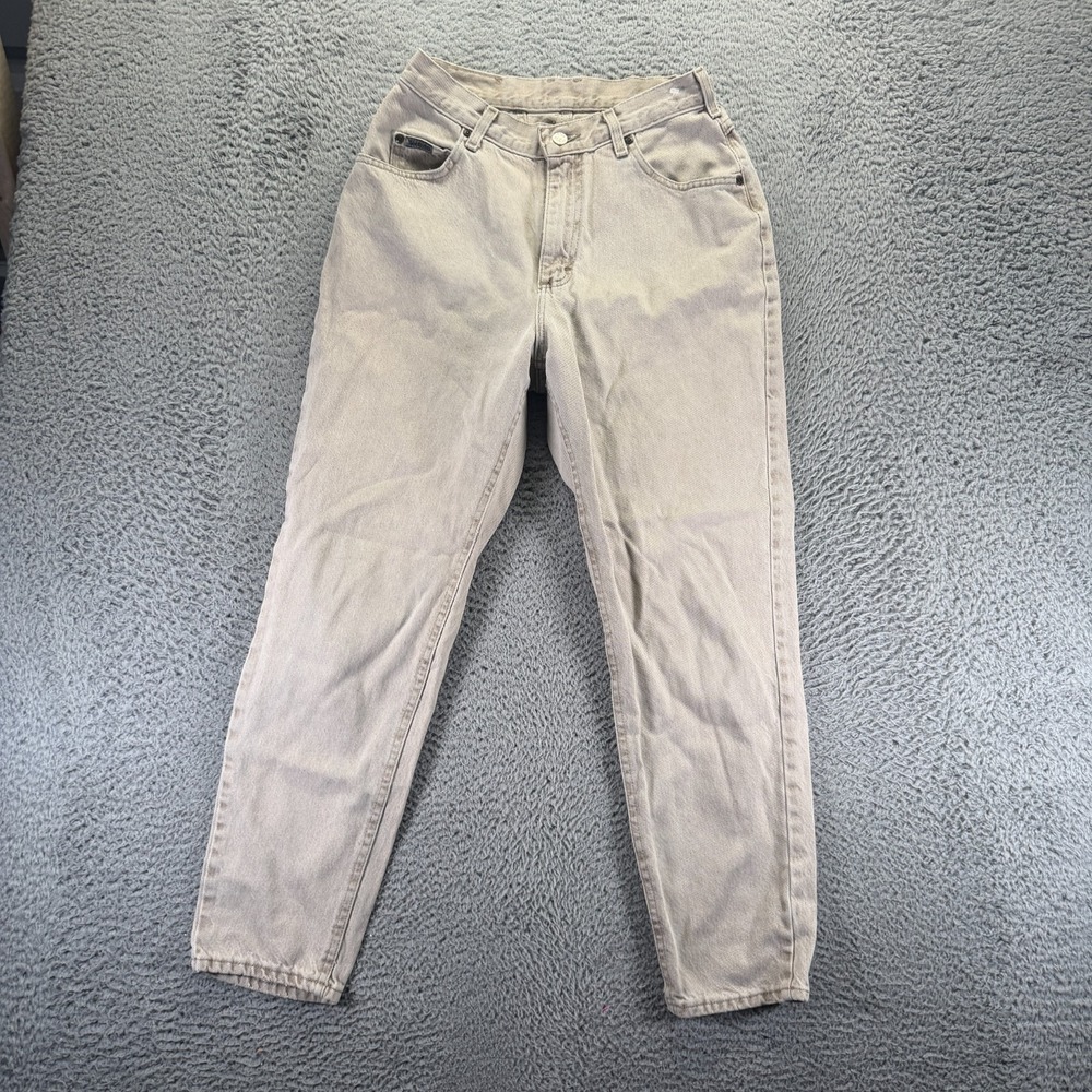 Vintage Lee Riveted Jeans Women's 26x28‎ Beige Cotton Denim Tapered Leg Workwear